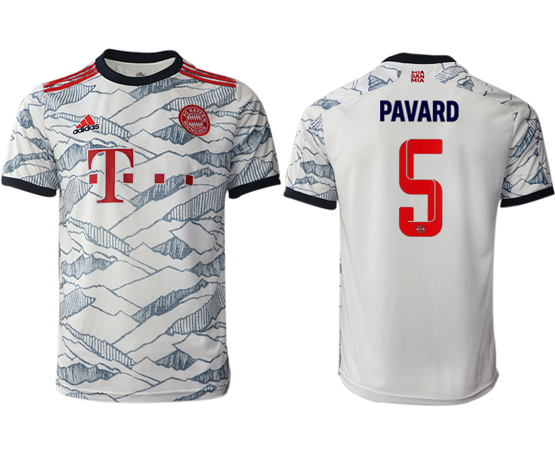 Men 2021-2022 Club Bayern Munich Second away aaa version white #5 Soccer Jersey->customized soccer jersey->Custom Jersey